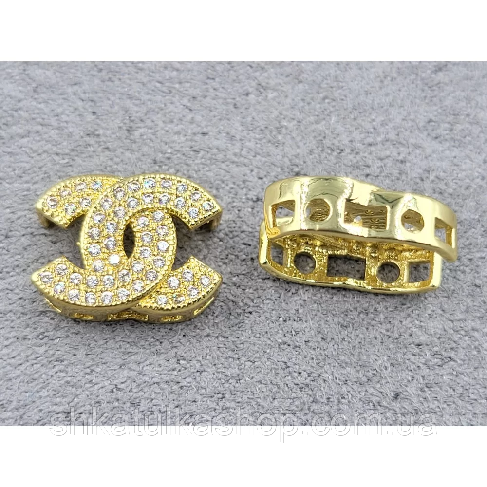 Намистина CHANEL 11*15мм колір лимонне золото (гіпоалергенний сплав) Ш195, фото 1