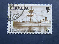 Марка Бермудские острова Британские Бермуда 1990 транспорт корабль пароход 55 центов гаш КЦ 2 $