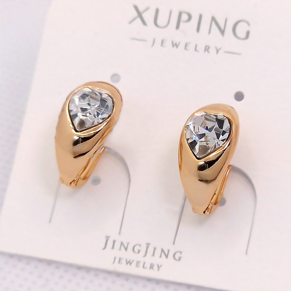 Сережки ХР. Позолота 18К. Камені: Swarovski. Довжина: 16 мм, ширина: 8 мм