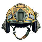 Шолом тактичний Fast Helmet NIJ IIIA + Навушники Walkers Razor Slim з чебурашкою + ліхтарик + кавер, фото 3