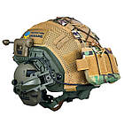 Шолом тактичний Fast Helmet NIJ IIIA + Навушники Walkers Razor Slim з чебурашкою + ліхтарик + кавер, фото 6