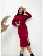 Теплое женское длинное ангоровое платье с поясом есть размеры от 50 до 56