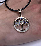 Срібний кулон Дерево Життя з золотом 0697, фото 5