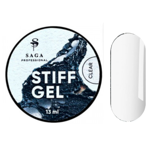 Гель для нарощування Saga Stiff Gel 01 густой гель-желе прозорий