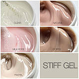 Гель для нарощування Saga Stiff Gel 03 густой гель-желе молочно рожевий, фото 5