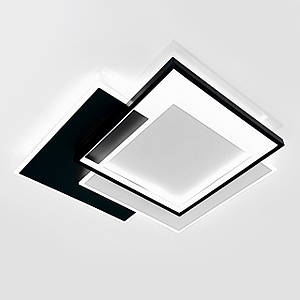 Квадратна Led люстра до 18 м² чорно-білий корпус VEGA 3S 80W