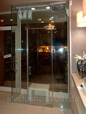 Скляна перегородка в квітковом магазині Скляна перегородка в квітковом магазині