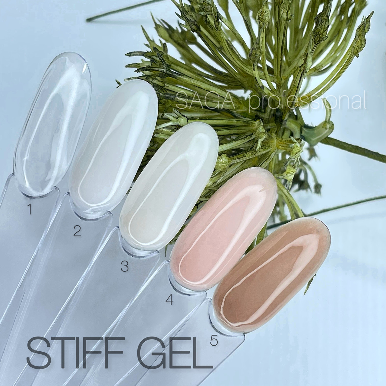 Гель для наращивания Saga Stiff Gel 03 густой гель-желе молочно розовый - фото 2 - id-p2004493262