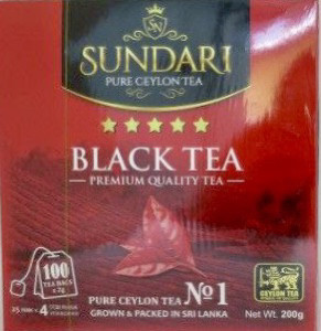 Чай чорний SUNDARI SUPER PEKOE 100 пакетиків 200 г.