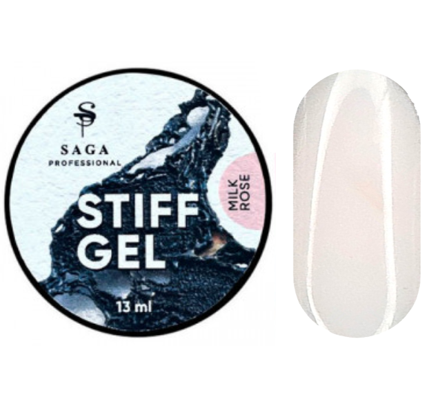 Гель для нарощування Saga Stiff Gel 03 густой гель-желе молочно рожевий