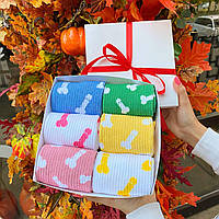 Мужские носки веселые креативные цветные высокие демисезонные 6 пар 40-45 в подарочной коробке для мужчин BG