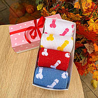 Комплект мужских носков высоких весна осень с ярким тренд принтом 4 шт 40-45 в красивой подарочной упаковке BG