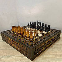 Набор: шахматная доска "The Art of a Winner" c ящиками та фигуры "Elegant Classic". Ручная работа