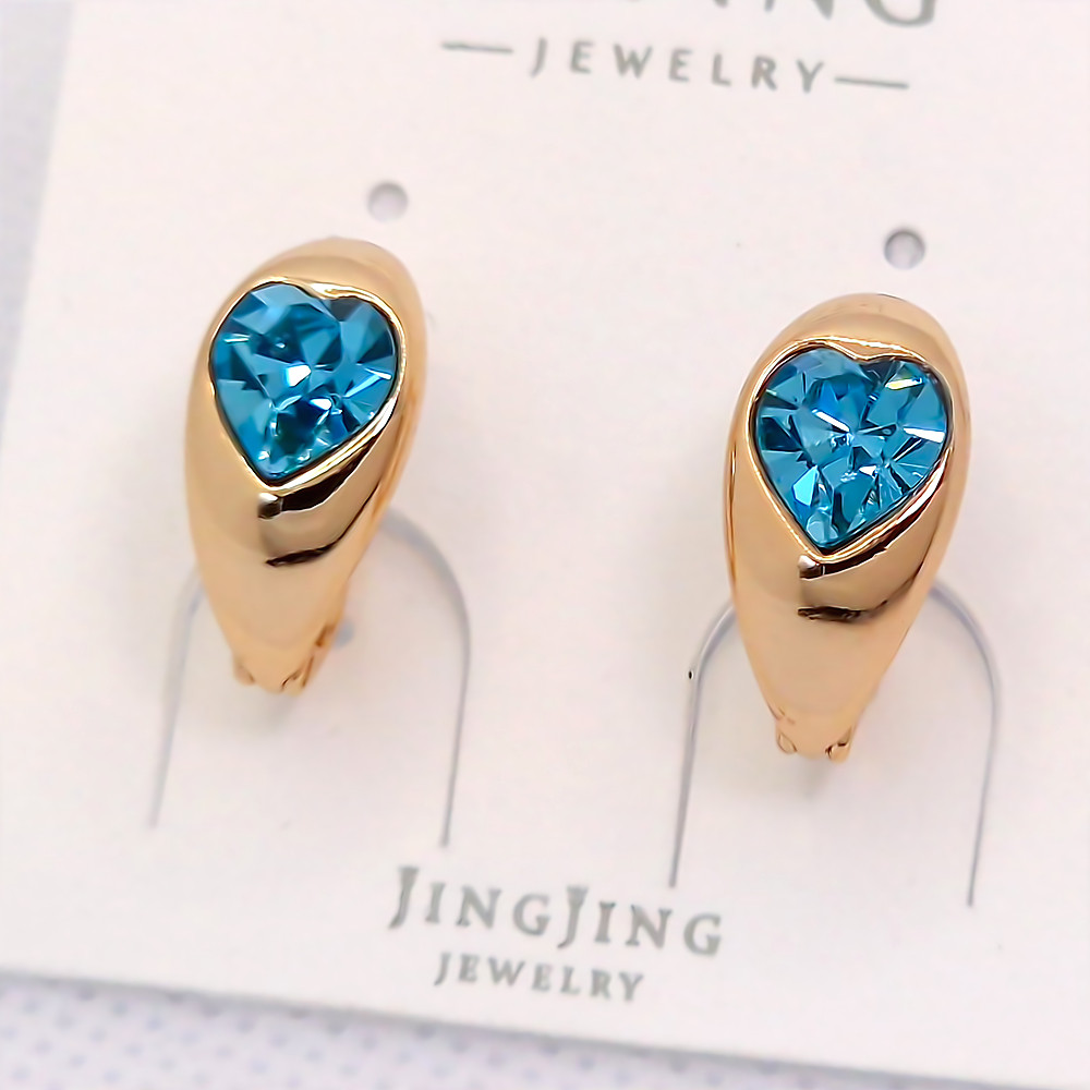 Сережки ХР. Позолота 18К. Камені: Swarovski. Довжина: 16 мм, ширина: 8 мм
