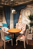 Диванные подушки с узором для ресторана "YuS" бар. Портьерная ткань Mumbai.