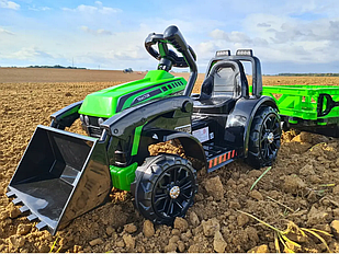 Акумуляторний трактор із дистанційним керуванням і з причепом — лопатою Joy4kids Польща