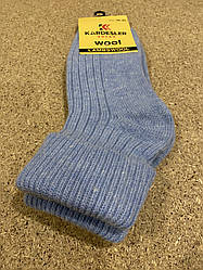 Жіночі вовняні шкарпетки Kardesler з закотом блактиній