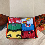 Яскравий чоловічий набір шкарпеток на 12 пар 40-45р з мультяшним принтом Marvel високої якості оригінальні, найкращі, фото 10