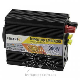 Інвертор чорний корпус Lemanso з 12VDC до 230 V AC 300 W 360 VA модифікована синусоїда LM40200