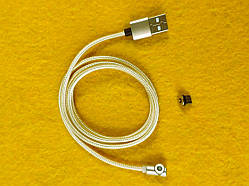 Магнітний USB-кабель 3 А із заглушкою Micro USB, золотий