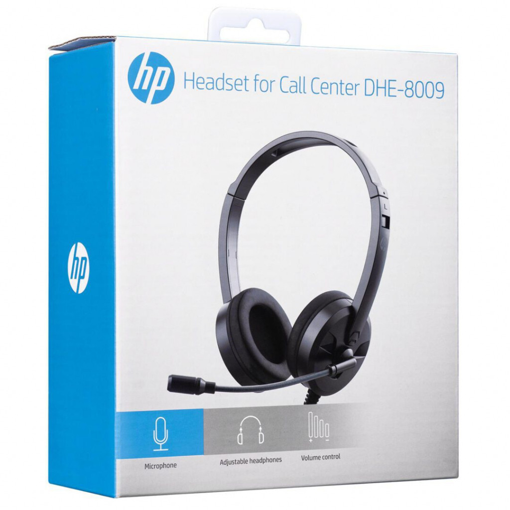 Навушники великі провідні HP DHE-8009 Black (DHE-8009)