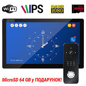 Комплект Wi-Fi домофону 10 дюймів з панеллю виклику SEVEN DP-7517/07Kit black