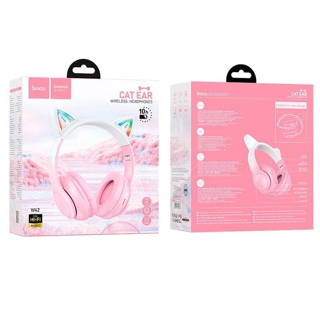 Навушники HOCO W42 Cat ears BT headphones Cherry Blossom - фото 3 - id-p2004518810