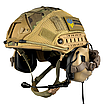 Комплект Шолом тактичний FAST Helmet NIJ IIIA + Навушники Earmor M32 MOD3 з чебурашкою + кавер мультикам, фото 2