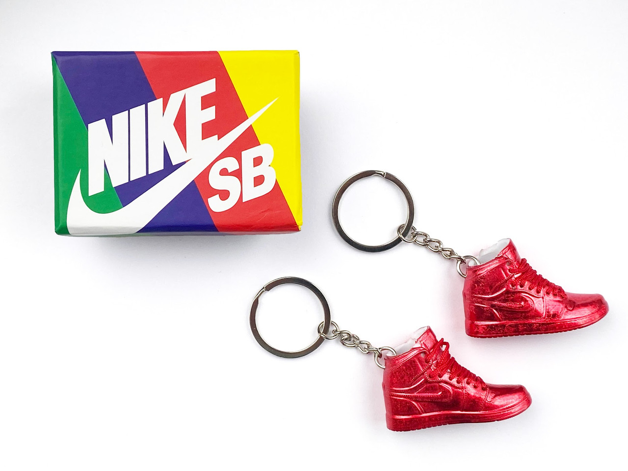 Мини обувь, фингер шузы, брелок Nike AIR Jordan All Red з коробкою Color, фото 1