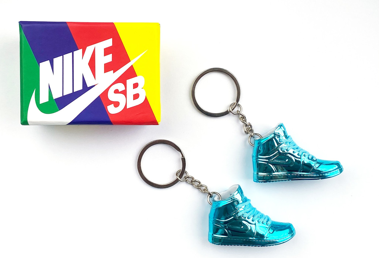 Мини обувь, фингер шузы, брелок Nike AIR Jordan Blue Blue Chrome з коробкою Color