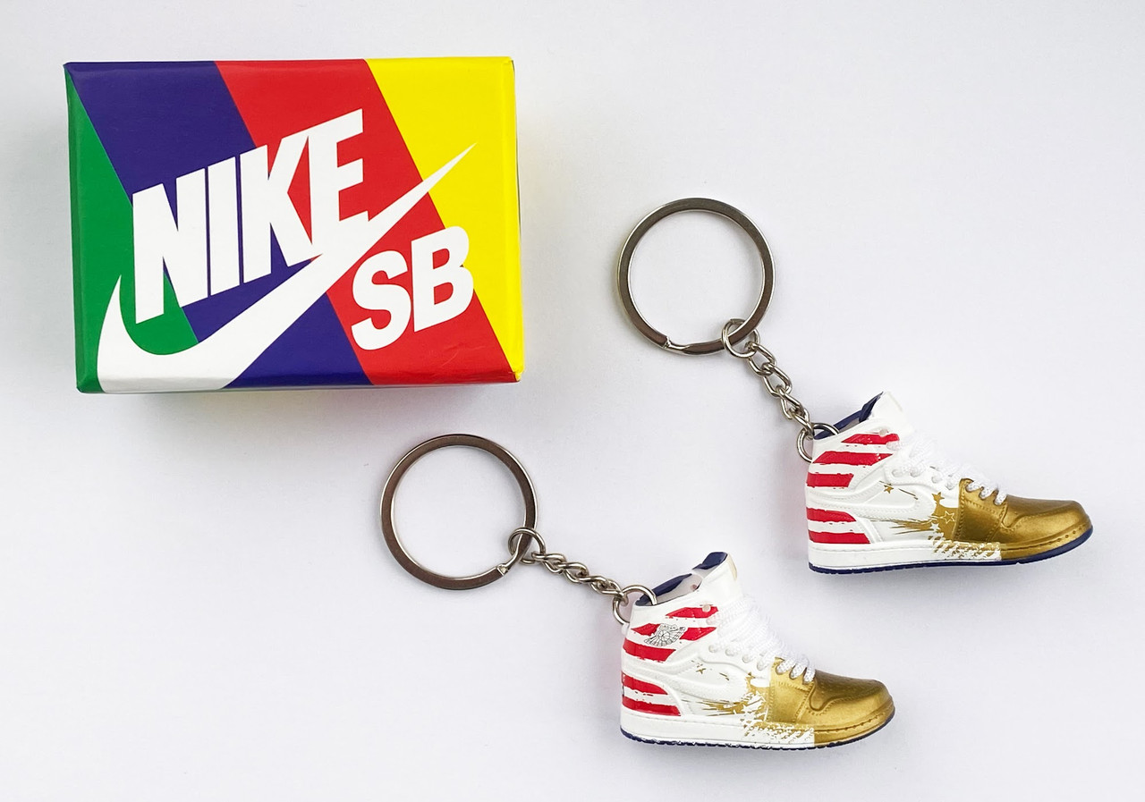 Мини обувь, фингер шузы, брелок Nike AIR Jordan Stripe Stars Gold 23 з коробкою Color