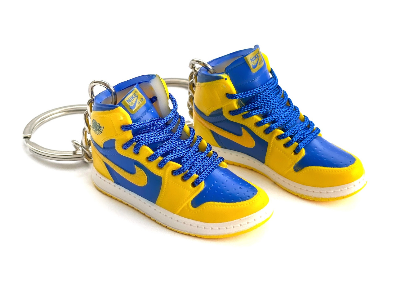 Міні взуття, фінер-шузи, брелок Nike AIR Jordan UA Blue Yellow