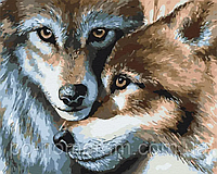 РукИТвор Картина по номерам (BS37181) Волчья пара, 40 х 50 см, Brushme