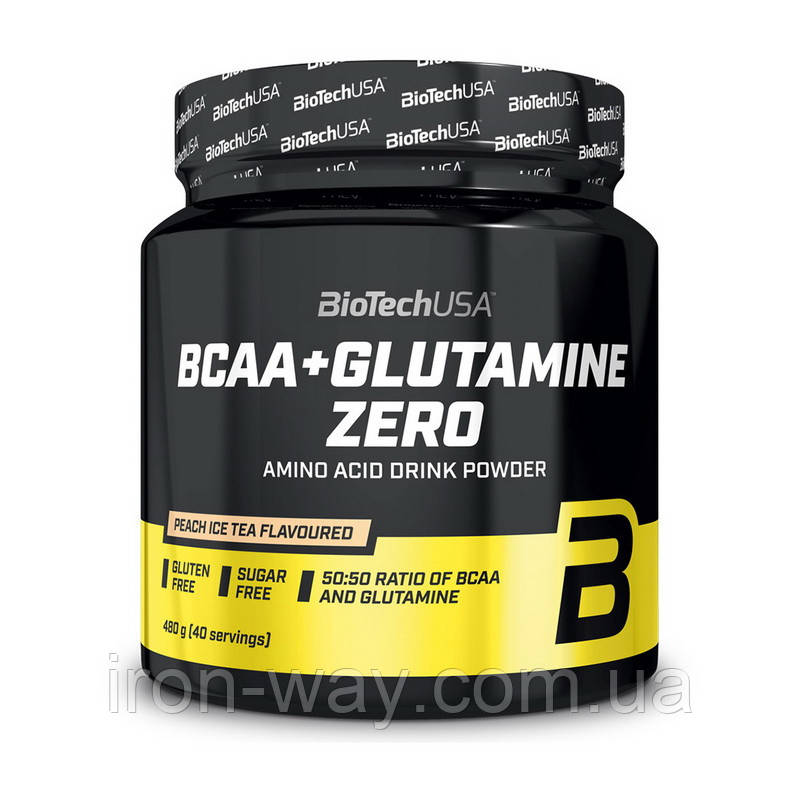 BioTechUSA BCAA + Glutamine ZERO (480 g, peach ice tea)