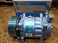Компресор кондиціонера оригінальний Sanden SD7H15 133mm 12/24 Вольта для спецтехніки комбайна авто, фото 3