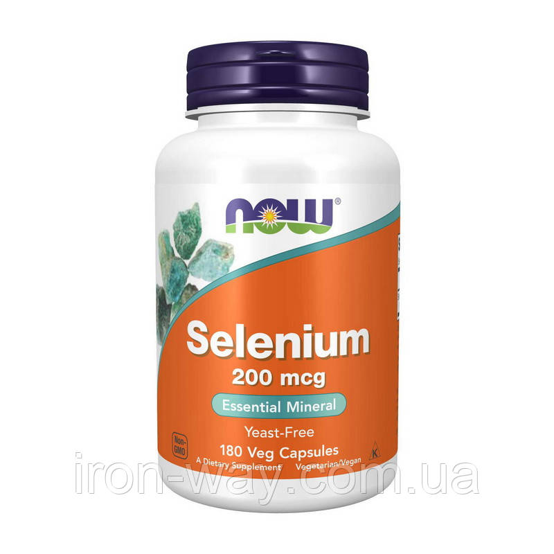 NOW Selenium 200 mcg (180 veg caps), фото 1