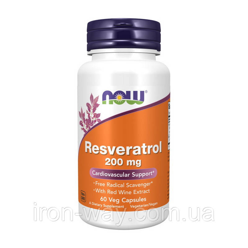 NOW Resveratrol 200 mg (60 veg caps)