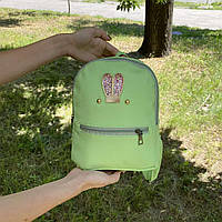 Маленький женский рюкзачок с ушками | Яркий мини рюкзак для девушек из эко кожи, прогулочный рюкзачек
