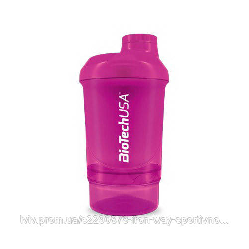 BioTech Shaker Wave Mini + 2 in 1 (300 ml, Magic Magenta), фото 1