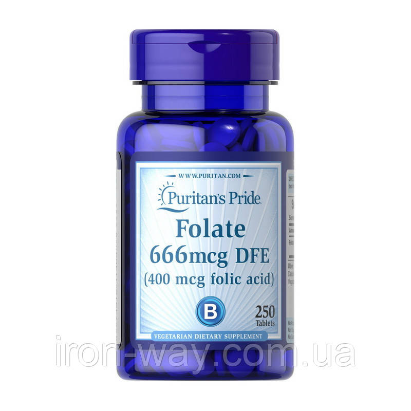 Puritan's Pride Folate 666 mcg DFE (Folic Acid 400 mcg) (250 tablet)