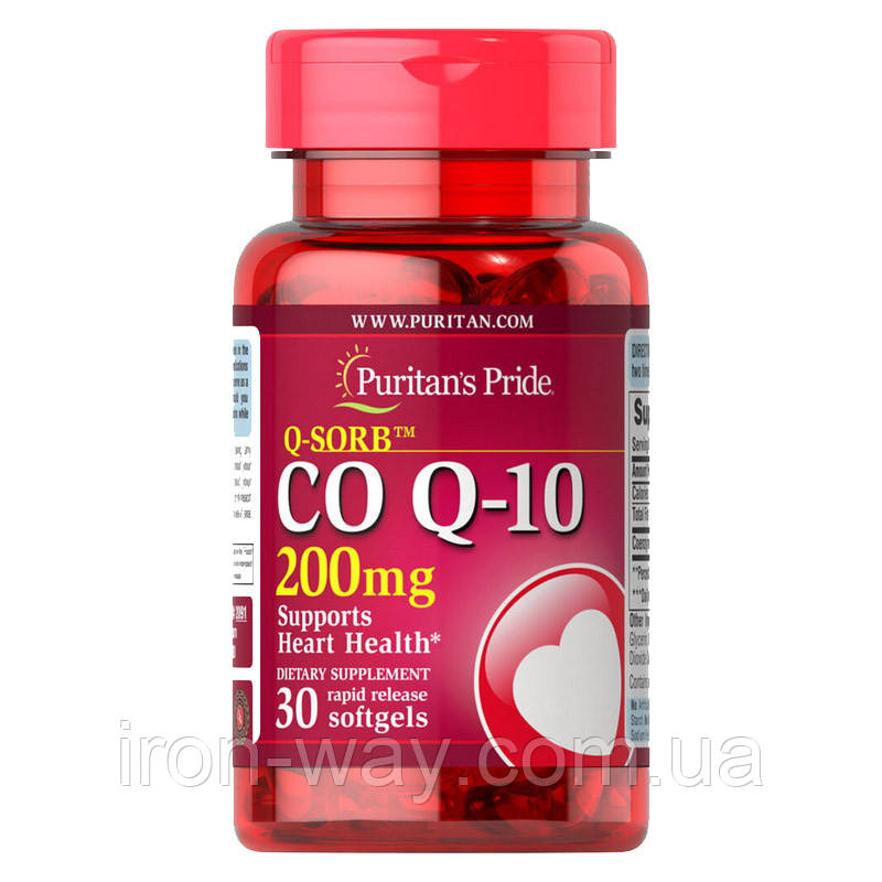 Puritan's Pride Q-SORB Co Q-10 200 mg (30 softgels), фото 1