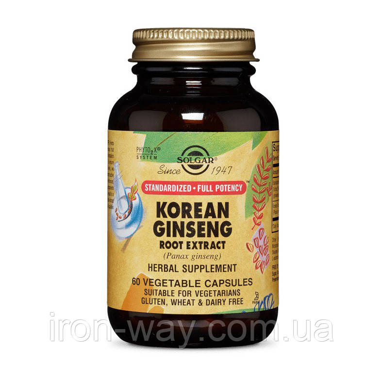 Solgar Korean Ginseng root extract (60 veg caps), фото 1