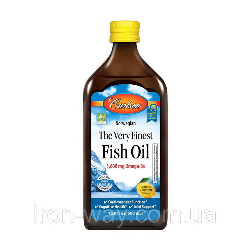 Carlson Labs The Very Finest Fish Oil 1,600 mg Omega-3s (500 ml, lemon)