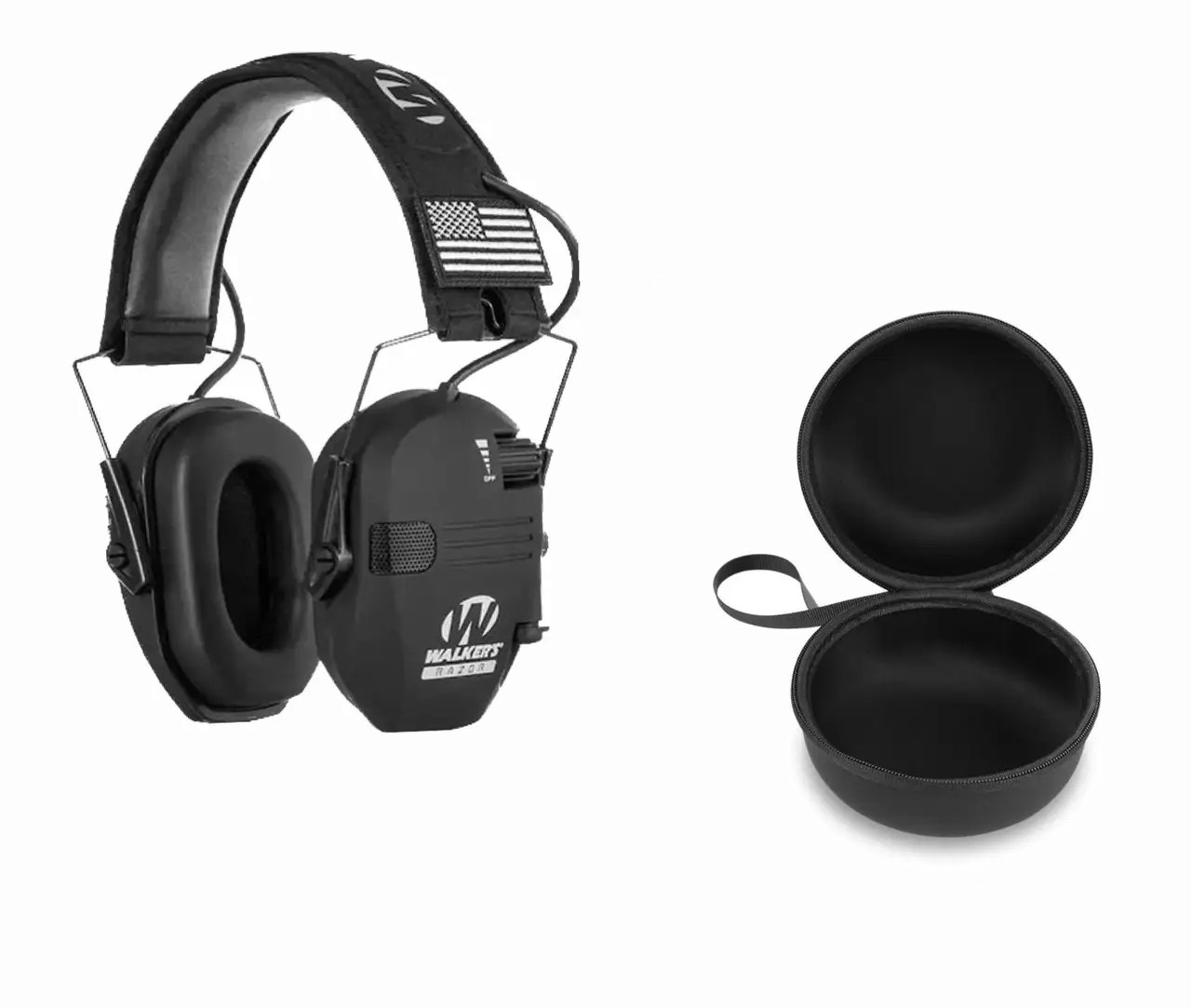Армійські активні навушники Walkers Razor до 23db (з чохлом) Чорний