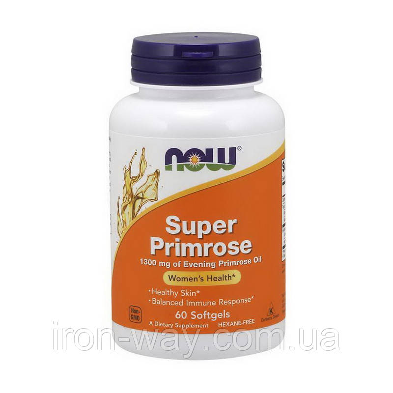 NOW Super Primrose 1300 mg of Evening Primrose Oil (60 softgels)