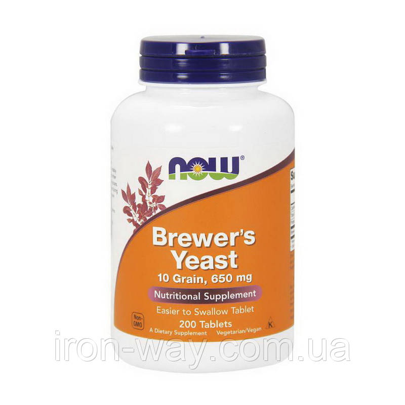 NOW Brewer's Yeast 10 Grain, 650 mg (200 tab), фото 1