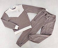 Костюм на девочку кофта и штаны 122,128,140 размер, теплый детский повседневный костюм 128