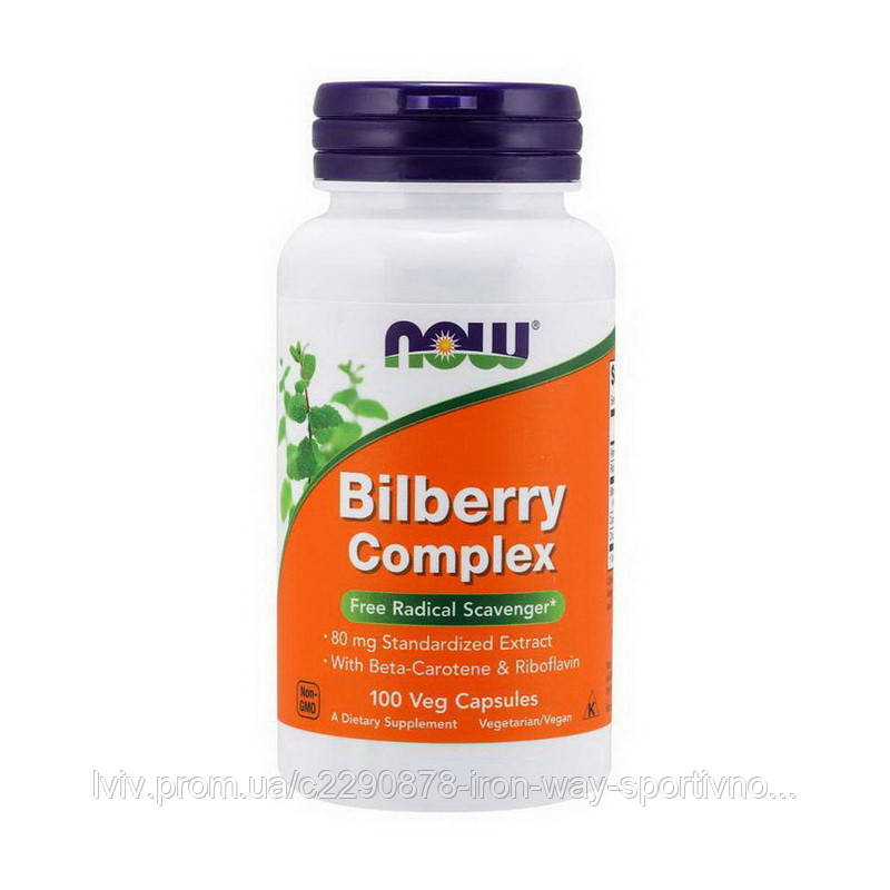 NOW Bilberry Complex (100 veg caps), фото 1