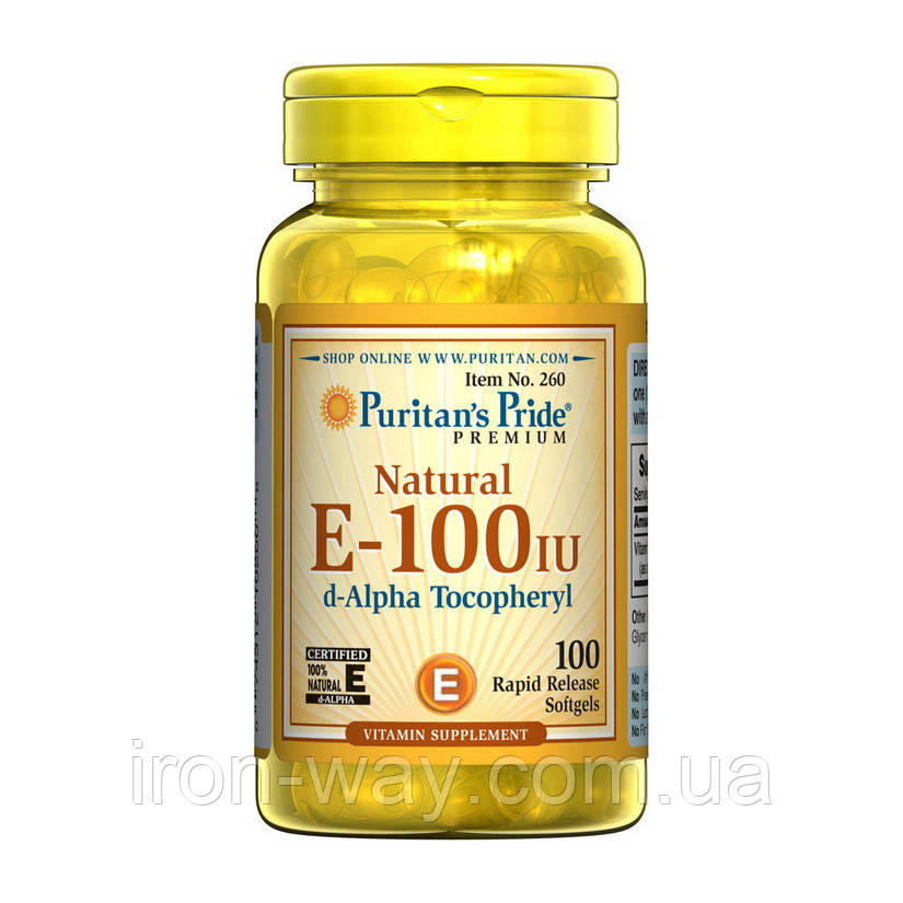 Puritan's Pride Vitamin E 67 mg natural (100 IU) alpha tocopheryl (100 softgels)