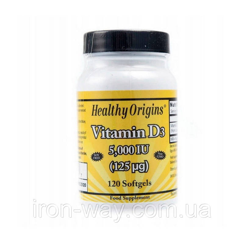 Healthy Origins Vitamin D3 5000 IU (120 softgels)
